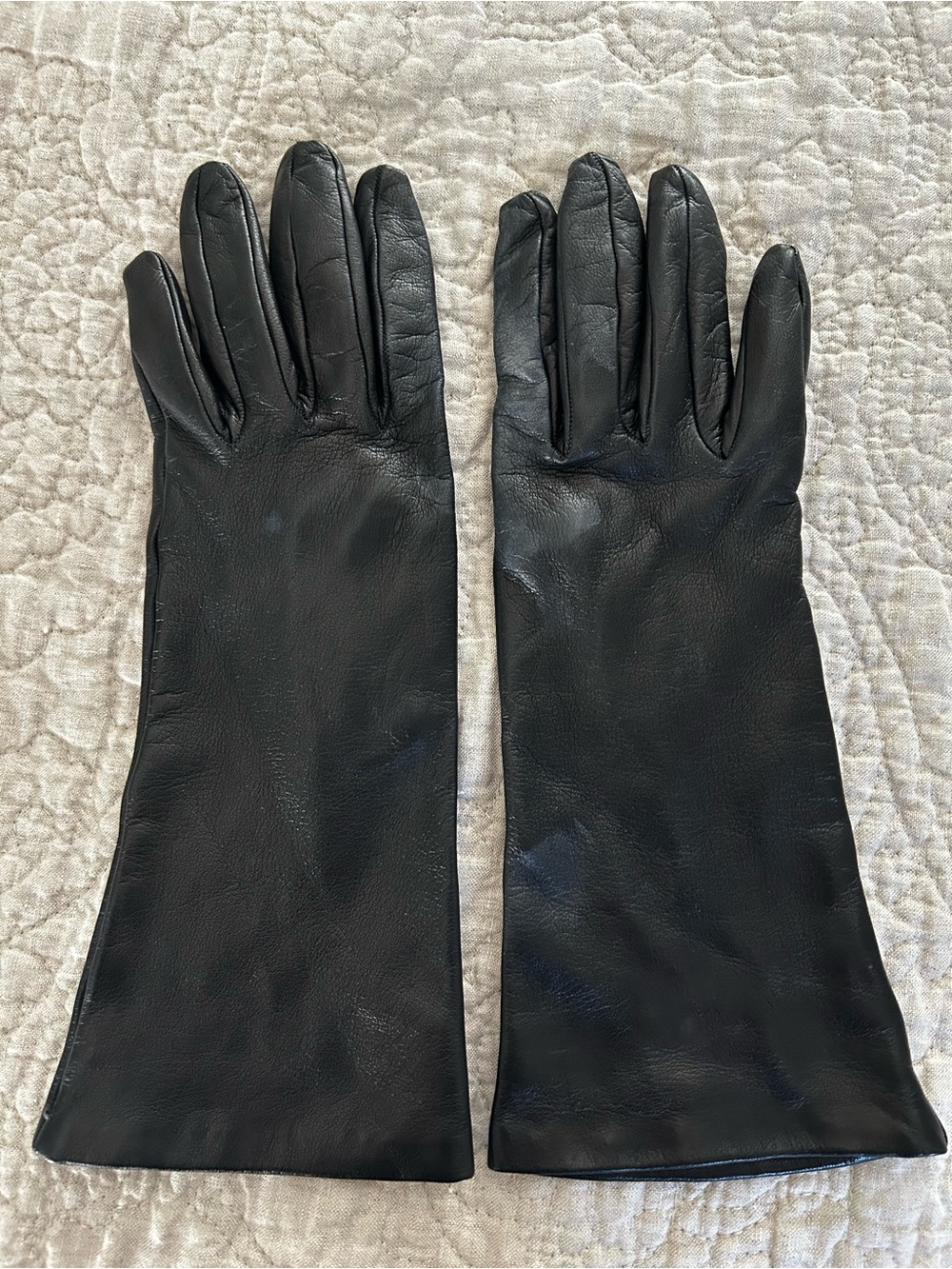 Vintage Black Neiman Marcus Leather Gloves Size 6 1/2